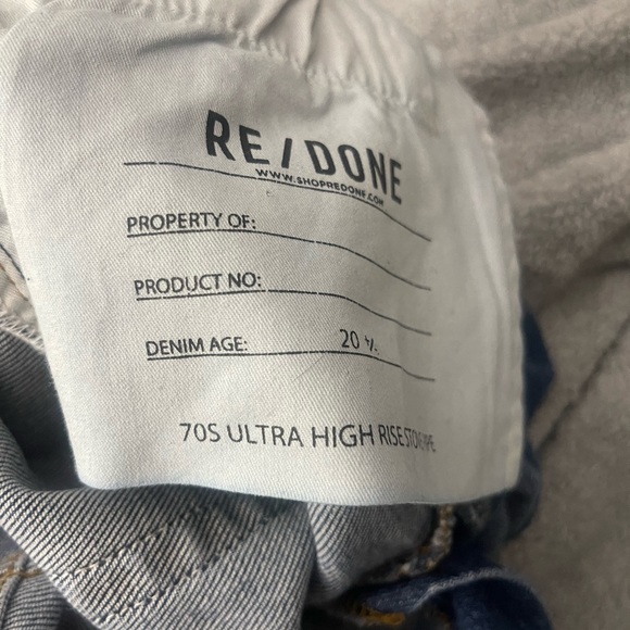 Re/Done Jeans 70s Ultra High Rise Stove Pipe Jeans Size 25 - Picture 5 of 14